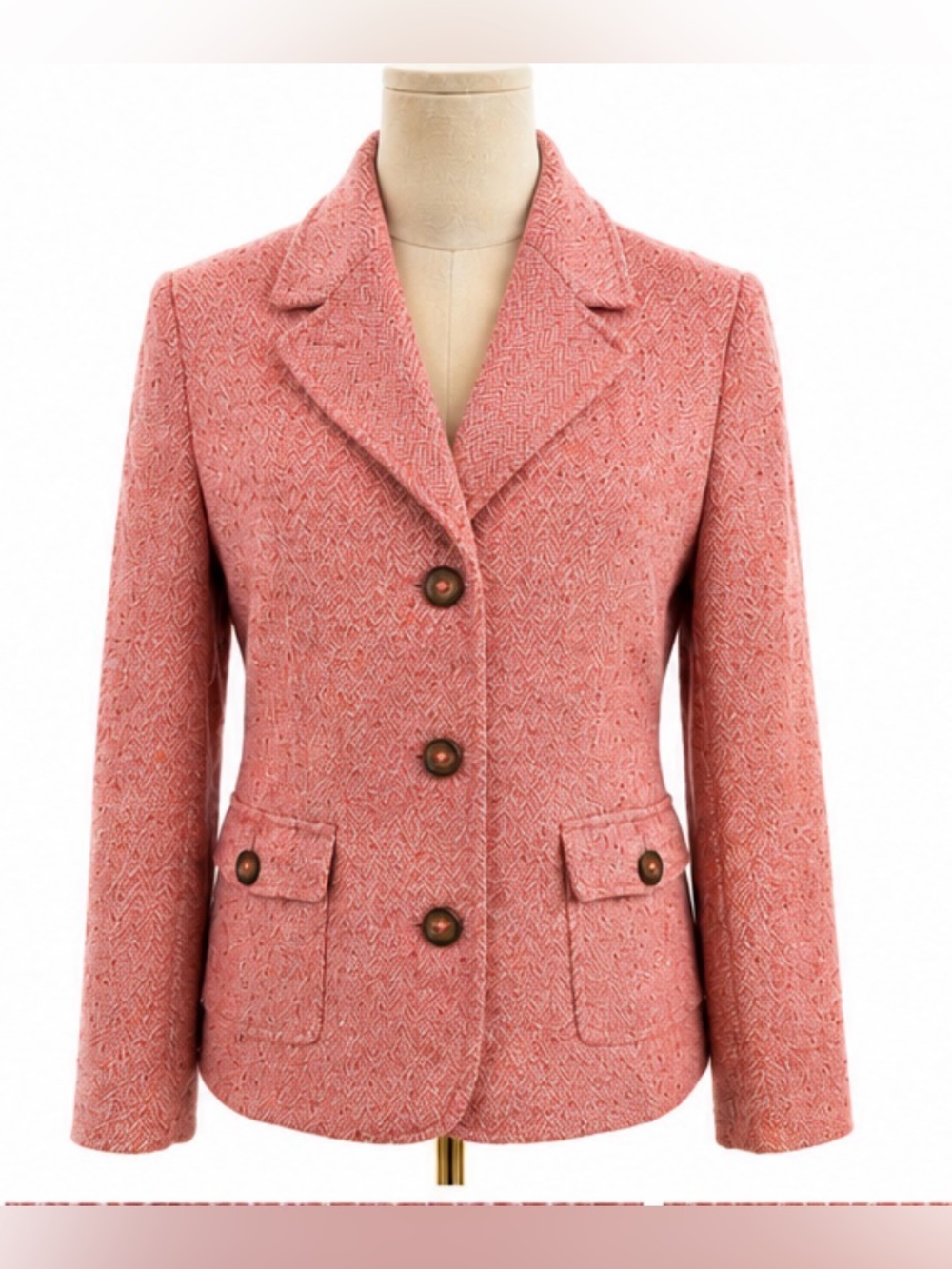 L.L. Bean Coral Tweed Blazer Jacket